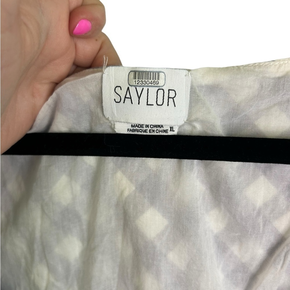 Saylor Hadleigh Lavender & White Gingham Mini Dress Preppy Cottagecore 90s Sz XL - Picture 8 of 15